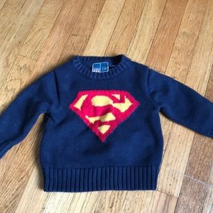 Retro GAP / junkfood superman sweater 12-18 months
